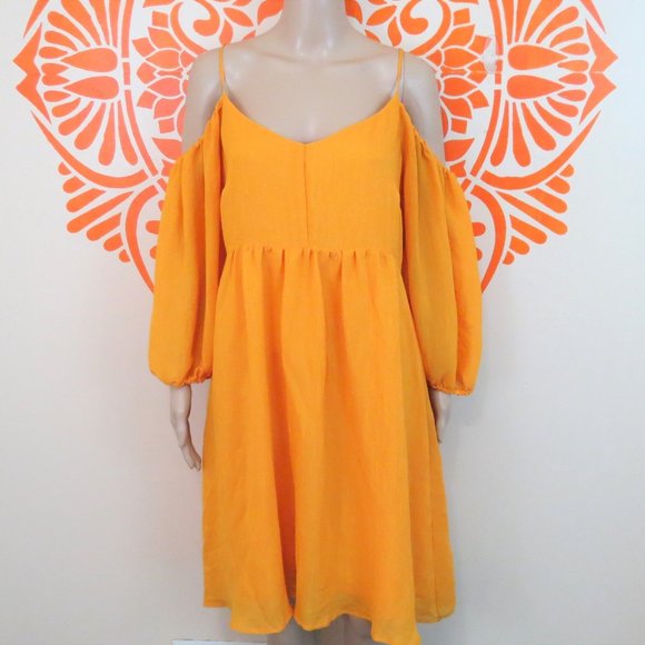 Moulinette Soeurs Dresses & Skirts - Anthropologie Mango Yellow Off Shoulder Dress M
